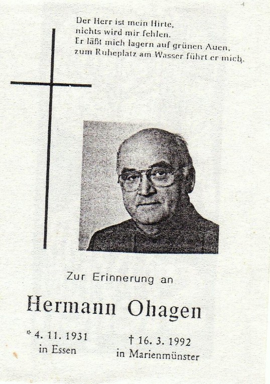 Erinnerung an Hermann Ohagen