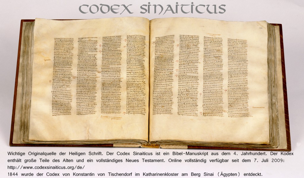 Codex Sinaiticus, 4. Jh. Codex Sinaiticus, 4. Jh.